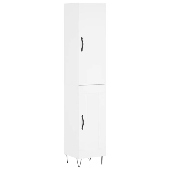 Buffet bahut commode armoire meuble de rangement organisateur cuisine salle de séjour salon haut 34,5 x 34 x 180 cm bois d'in