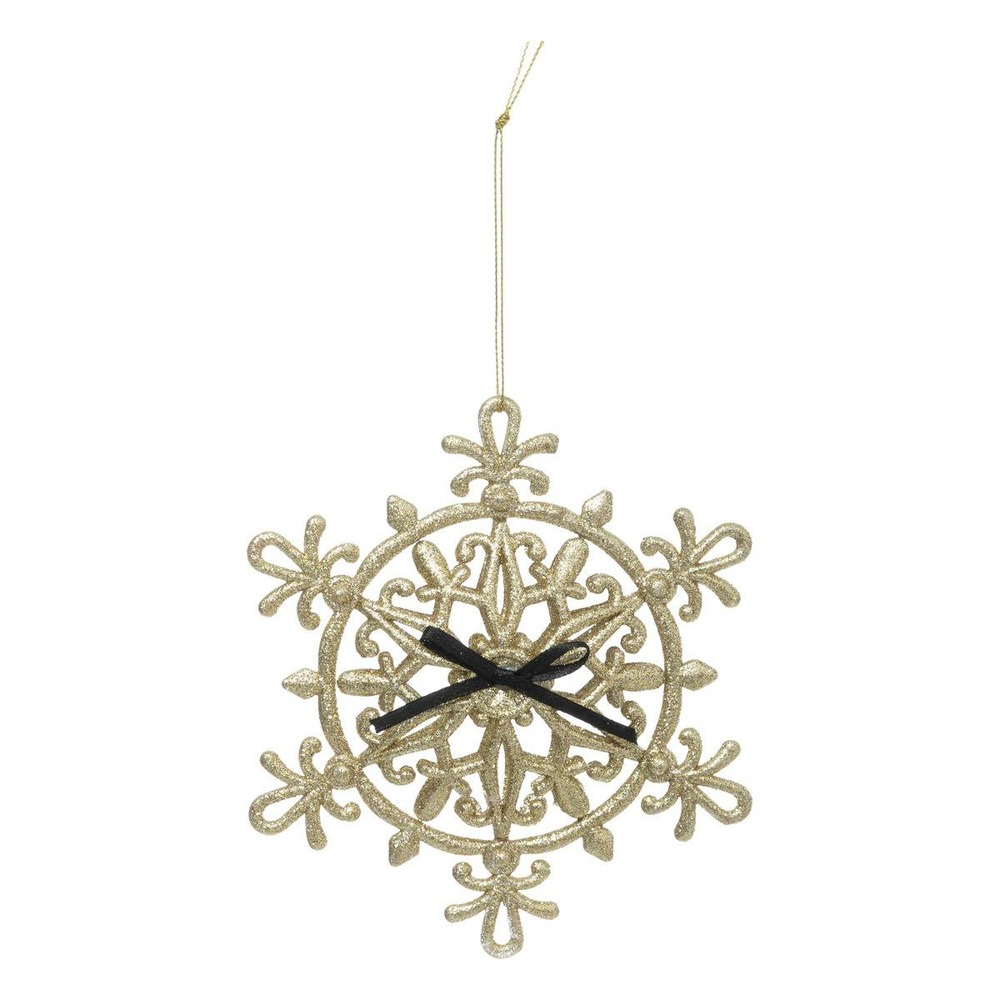 Décoration de sapin flocon or nude 14cm