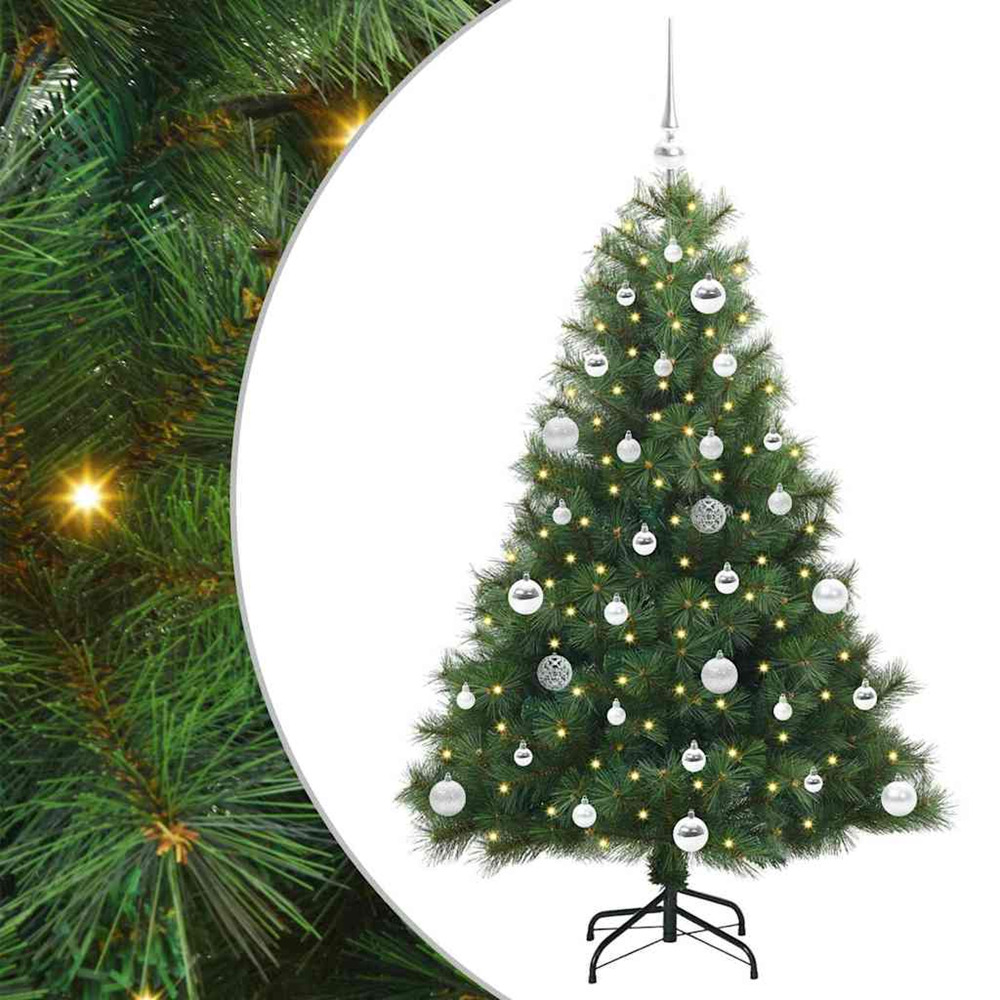 Sapin de noël artificiel avec 150 led vert 150 cm pe et pvc