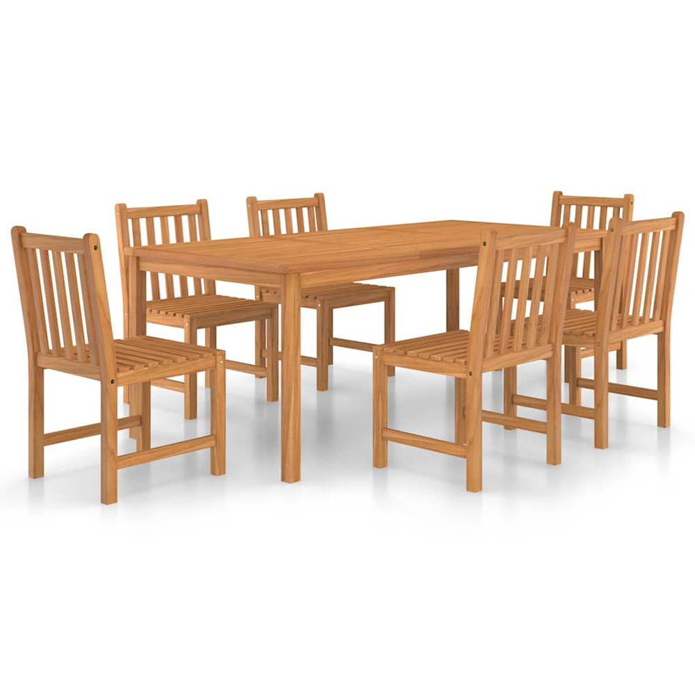 Ensemble à manger de jardin 7 pcs bois de teck solide