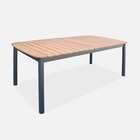 Table de jardin extensible en bois et aluminium 190/250cm 8 places