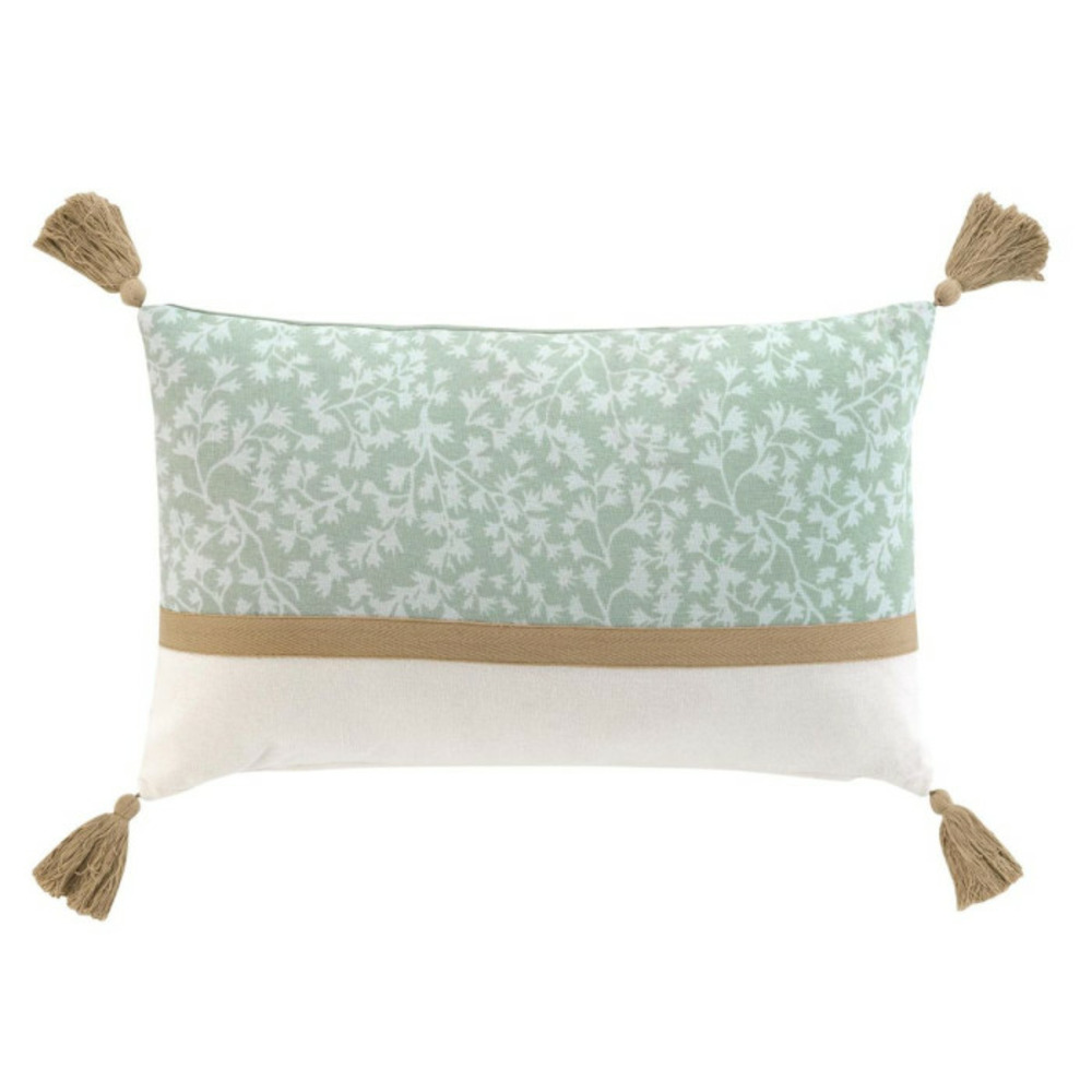 Coussin déco pompons 