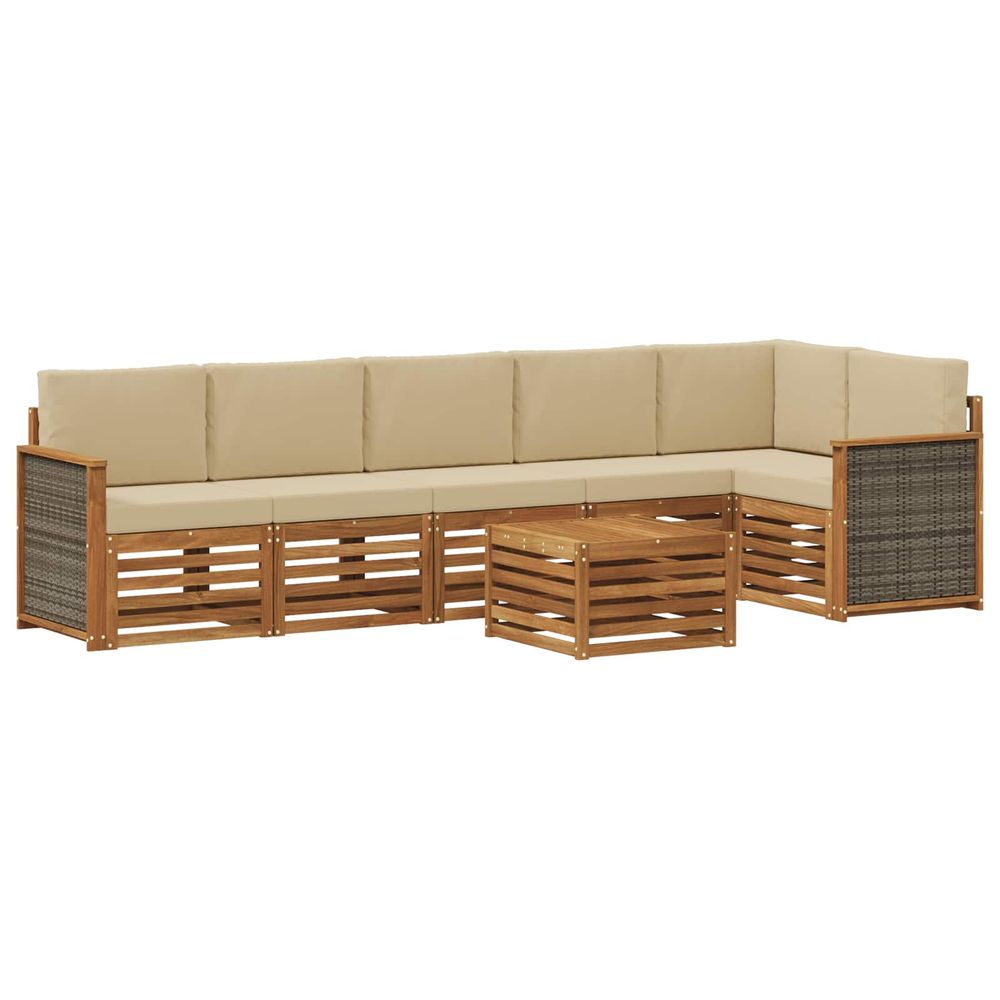 Ensemble de canapés d'extérieur 6 pc naturel