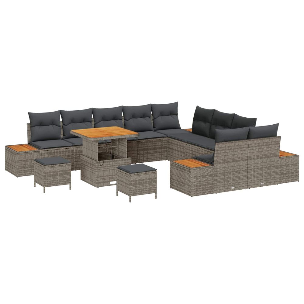 Ensemble de canapé de jardin 13 pc 12-nombre de places gris