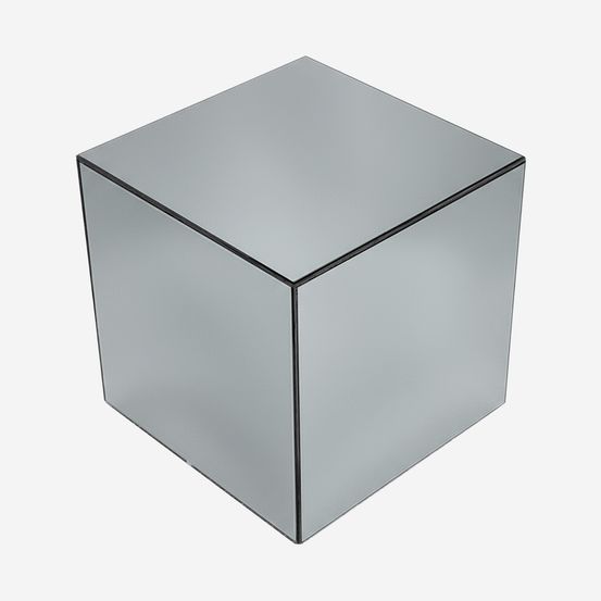 Table cubique miroir, bout de canapé, table d'appoint cube miroir 40cm