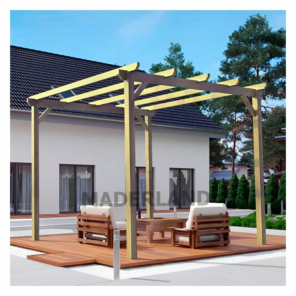 Pergola en bois massif madrid 420 x 300 cm
