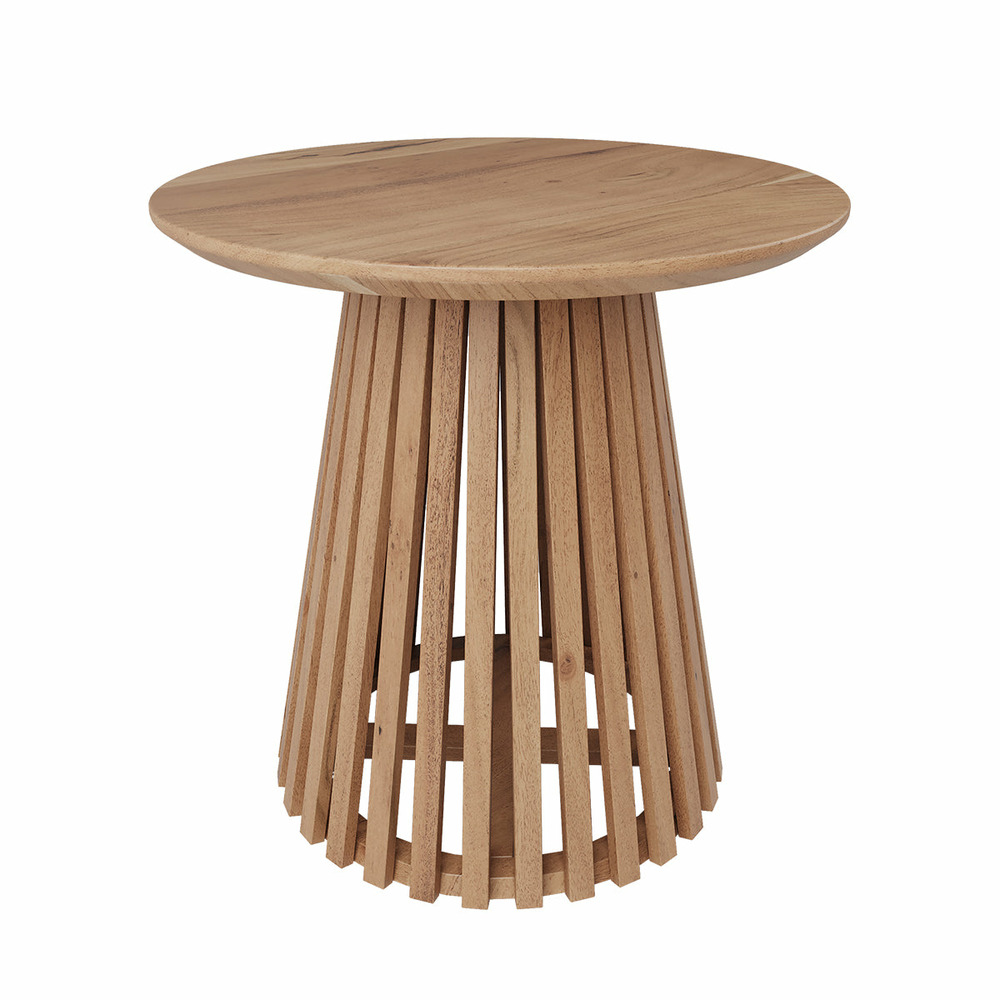 Képès-table d'appoint ronde bois clair en bois d'acacia d50 cm