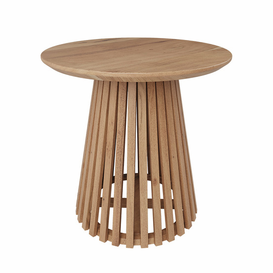 Képès-table d'appoint ronde bois clair en bois d'acacia d50 cm