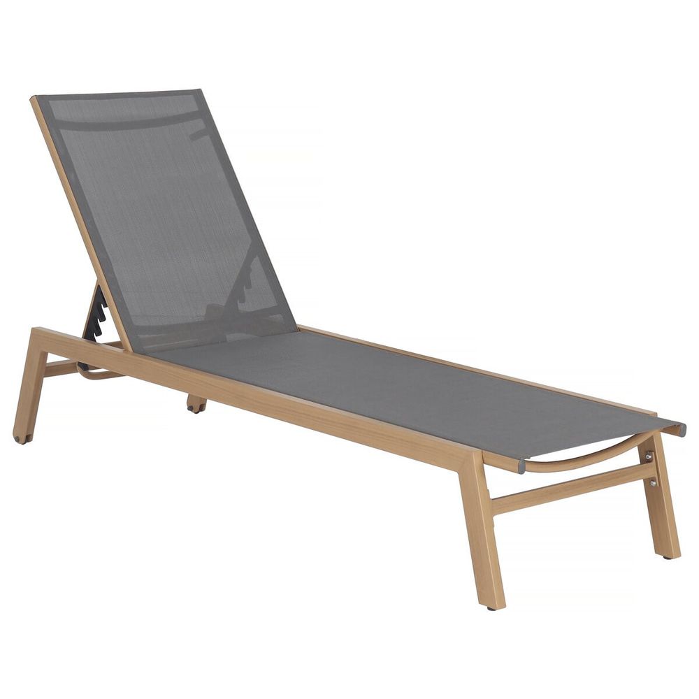 Bain de soleil en aluminium imitation bois 