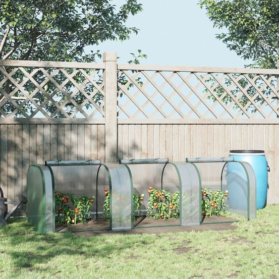 Serre tunnel basse acier bâche transparente 295 x 100 x 80 cm potager protection - comfortxl outdoor living