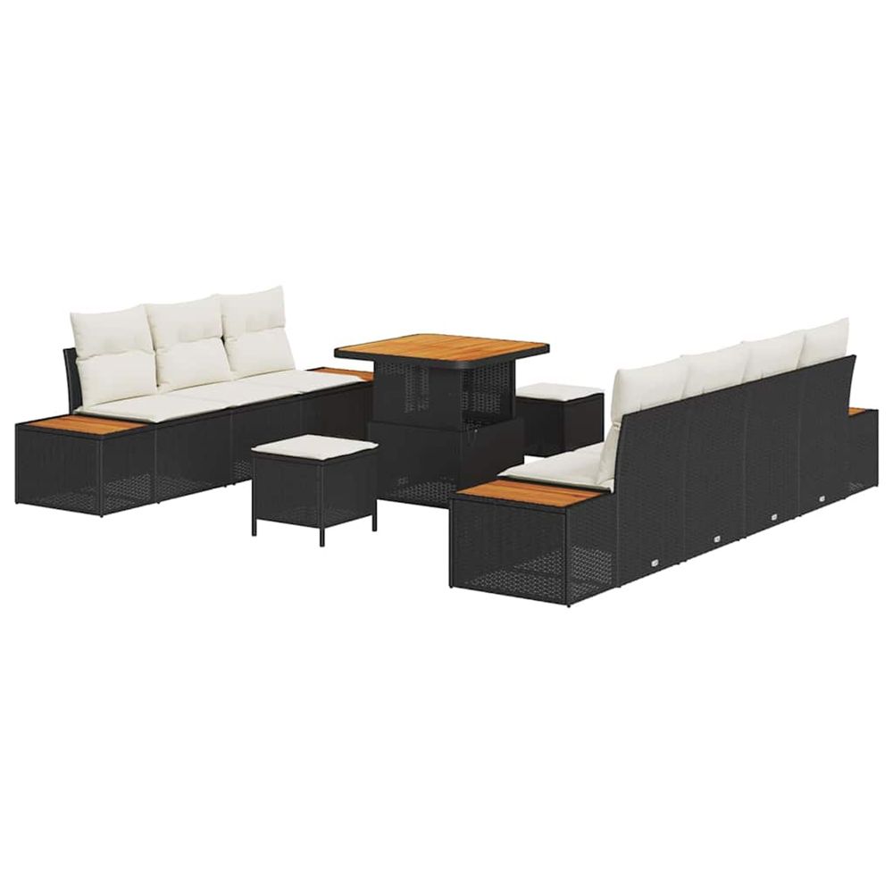 Ensemble de canapé de jardin 10 pc 9-nombre de places noir