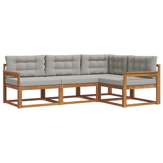 Ensemble de canapés d'extérieur 4 pcs gris naturel et clair