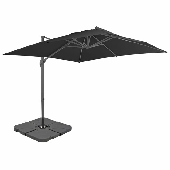 Parasol avec base portable 3 x 3 m anthracite
