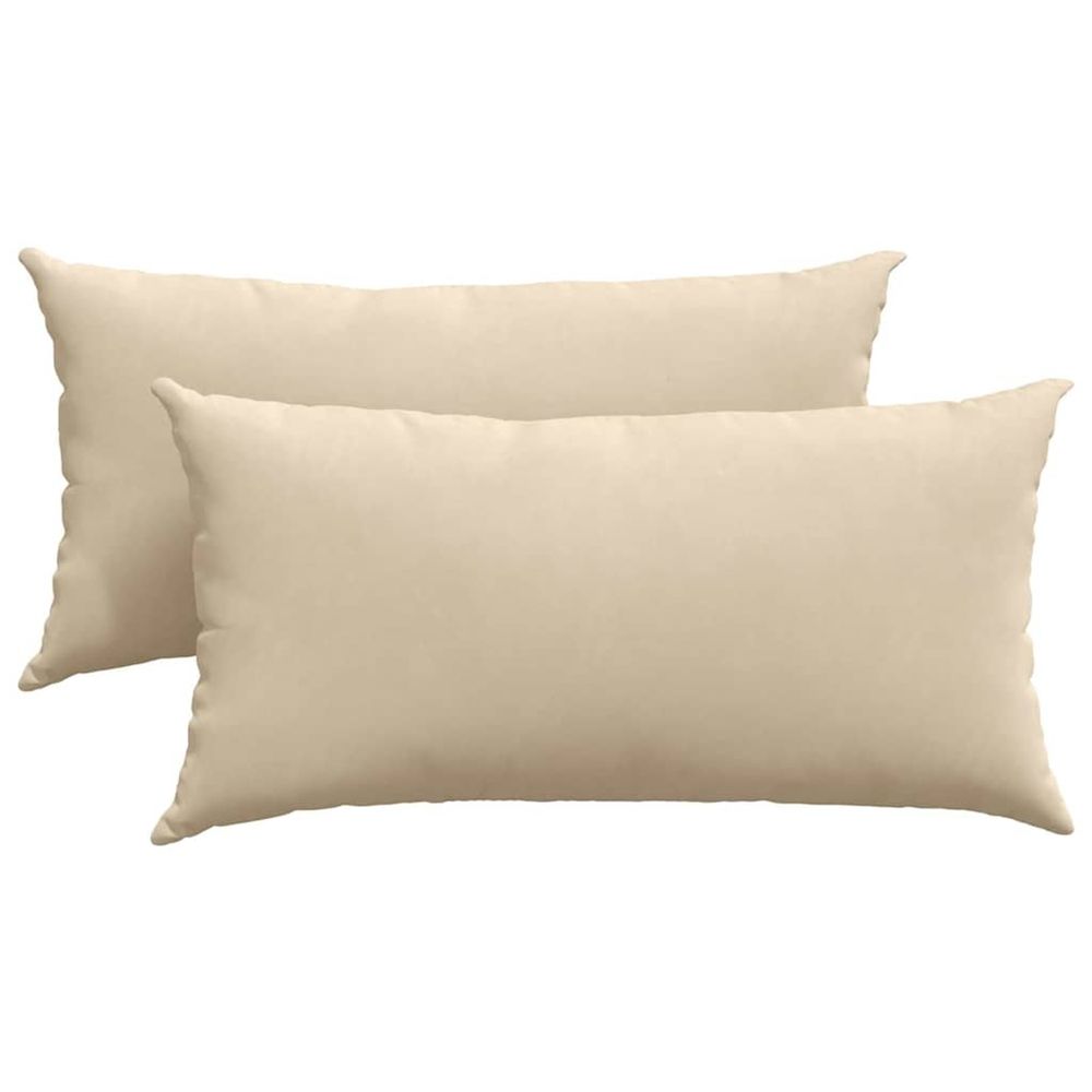 Coussins de canapé 2 pc tissu crème 80 x 40 cm
