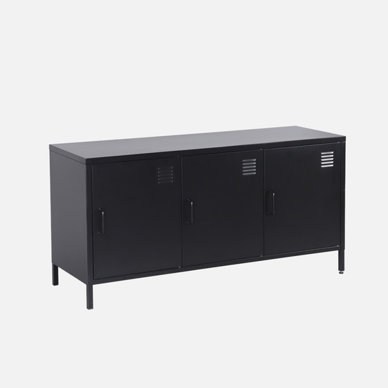 Meuble tv industriel métal 3 portes 120cm - alabama