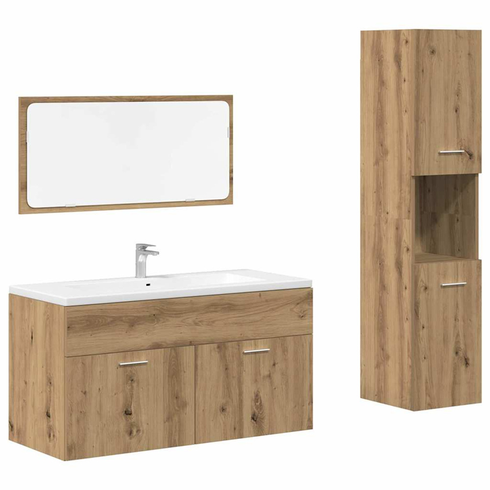 Ensemble de meubles salle de bain 3 pcs bois d'ingénierie