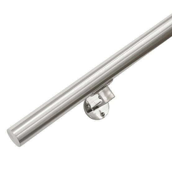 Rambarde d'escalier en acier inoxydable brossé 90 cm + 2 supports