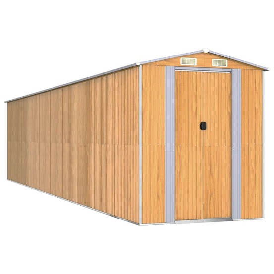 Abri de jardin marron clair 192x855x223 cm acier galvanisé