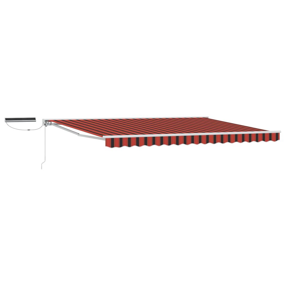 Auvent rétractable électrique orange, noir et blanc 4,5 × 3 m