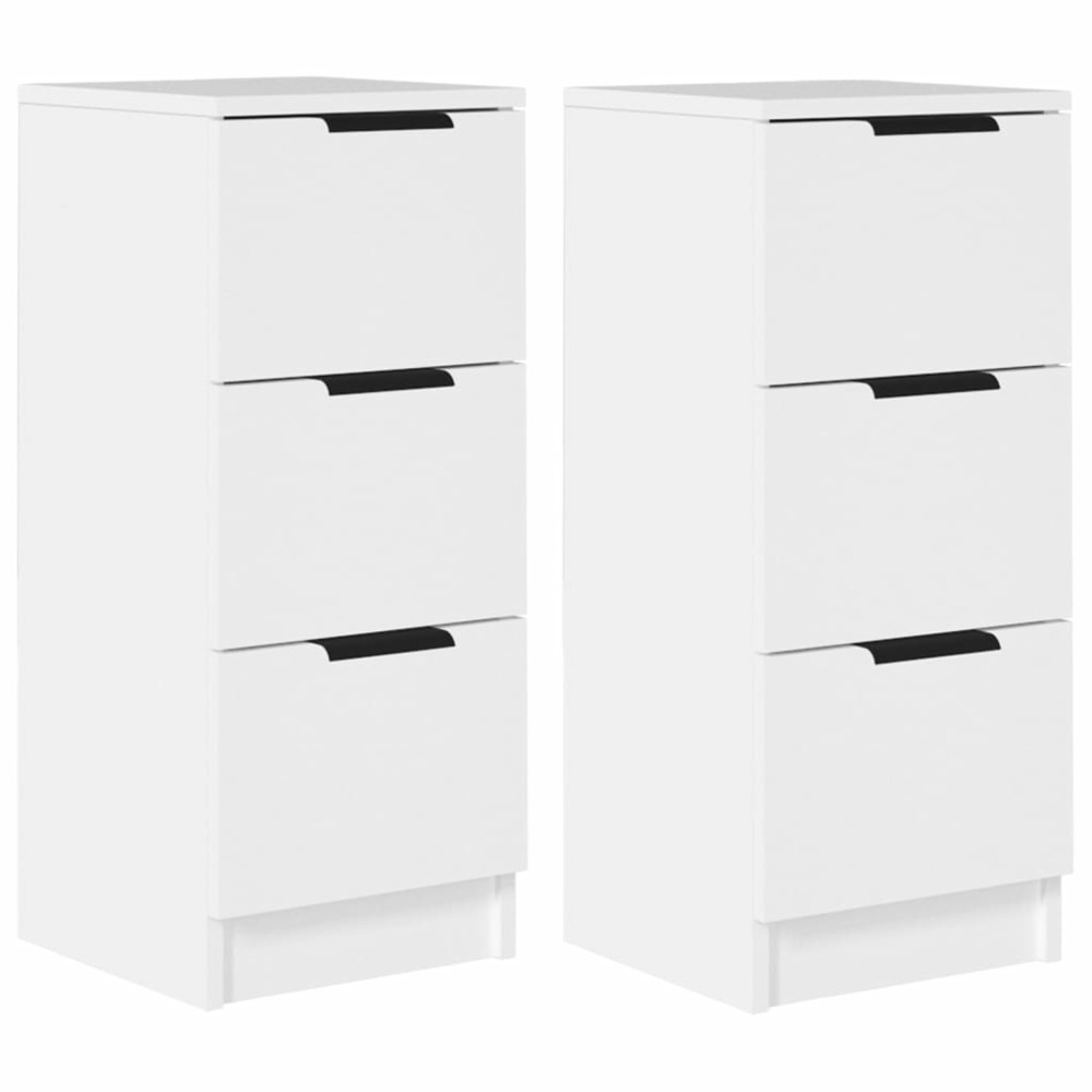 Buffet bahut commode armoire meuble de rangement organisateur cuisine salle de séjour salons lot de 2 30 x 30 x 70 cm bois d'