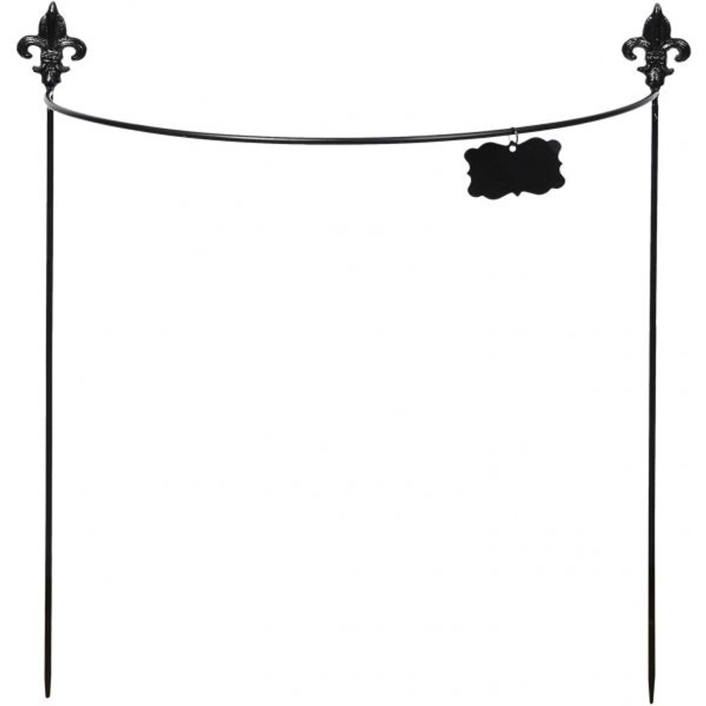 Tuteur à plantes demi-cercle en acier fleur de lys 60 cm