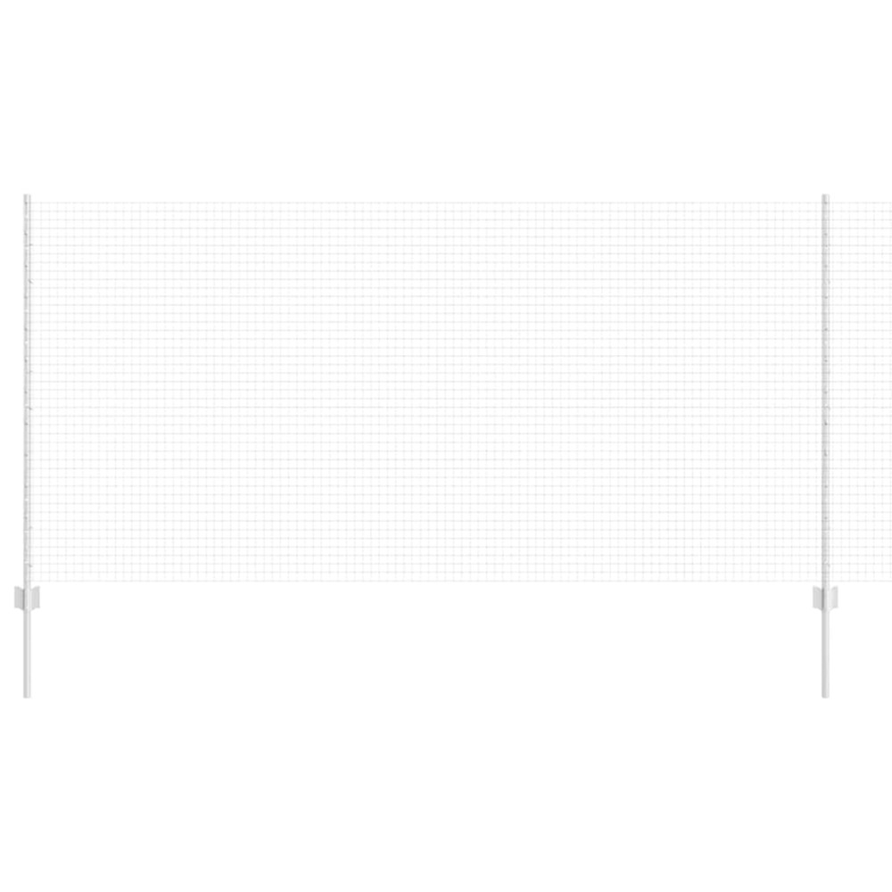 Clôture avec poteau argenté 1,2 x 50 m acier