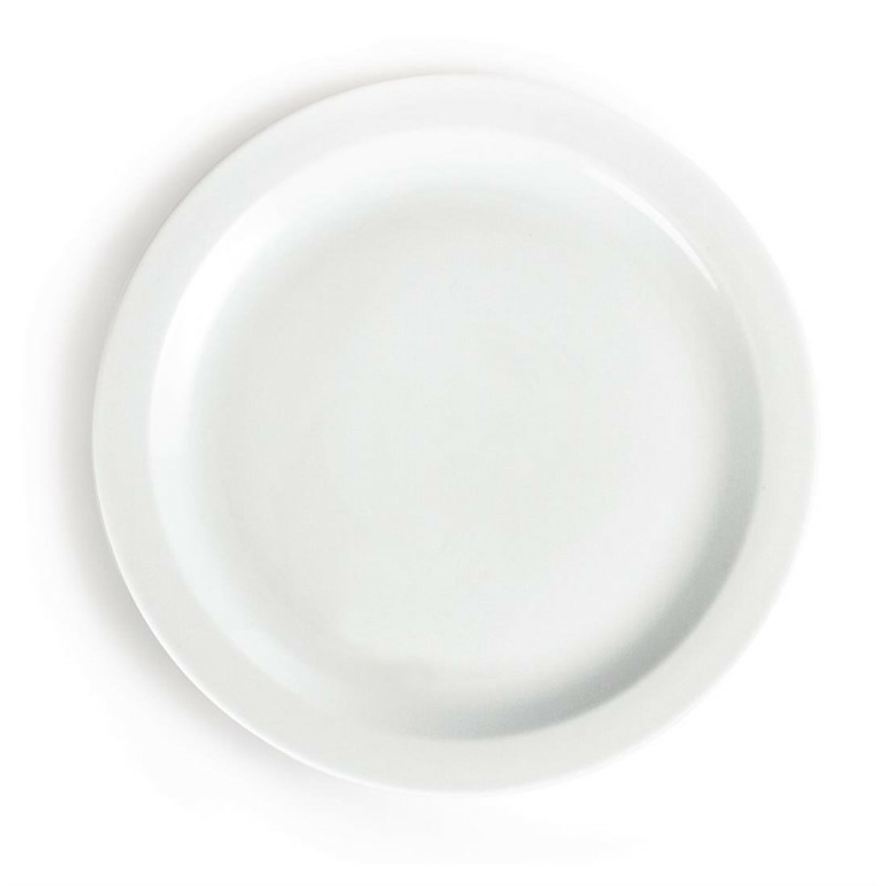 Assiettes à bord étroit blanches 280 mm - lot de 6 - olympia