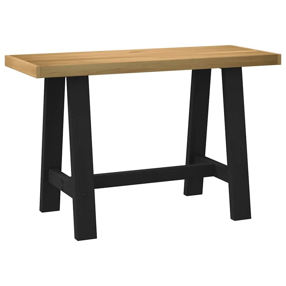 Bureau noain pieds en forme de a 120x50x75 cm bois massif pin