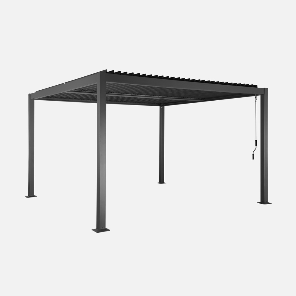 Pergola bioclimatique aluminium et acier lames orientables 3,6x3,6m palace