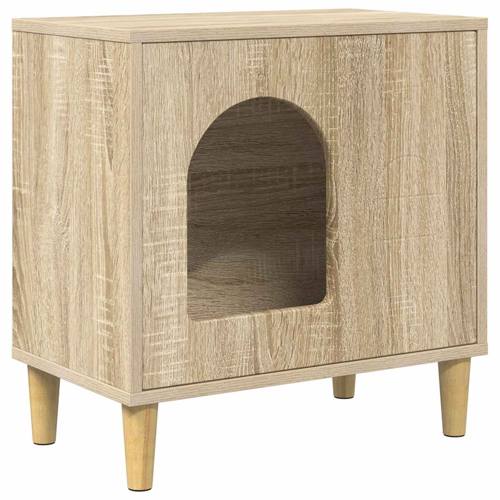 Maison pour chat chêne sonoma 51 x 30 x 52 cm bois d'ingénierie