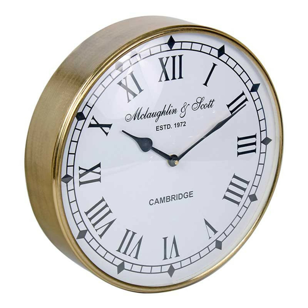 Horloge cambridge aluminium doré 10x31cm