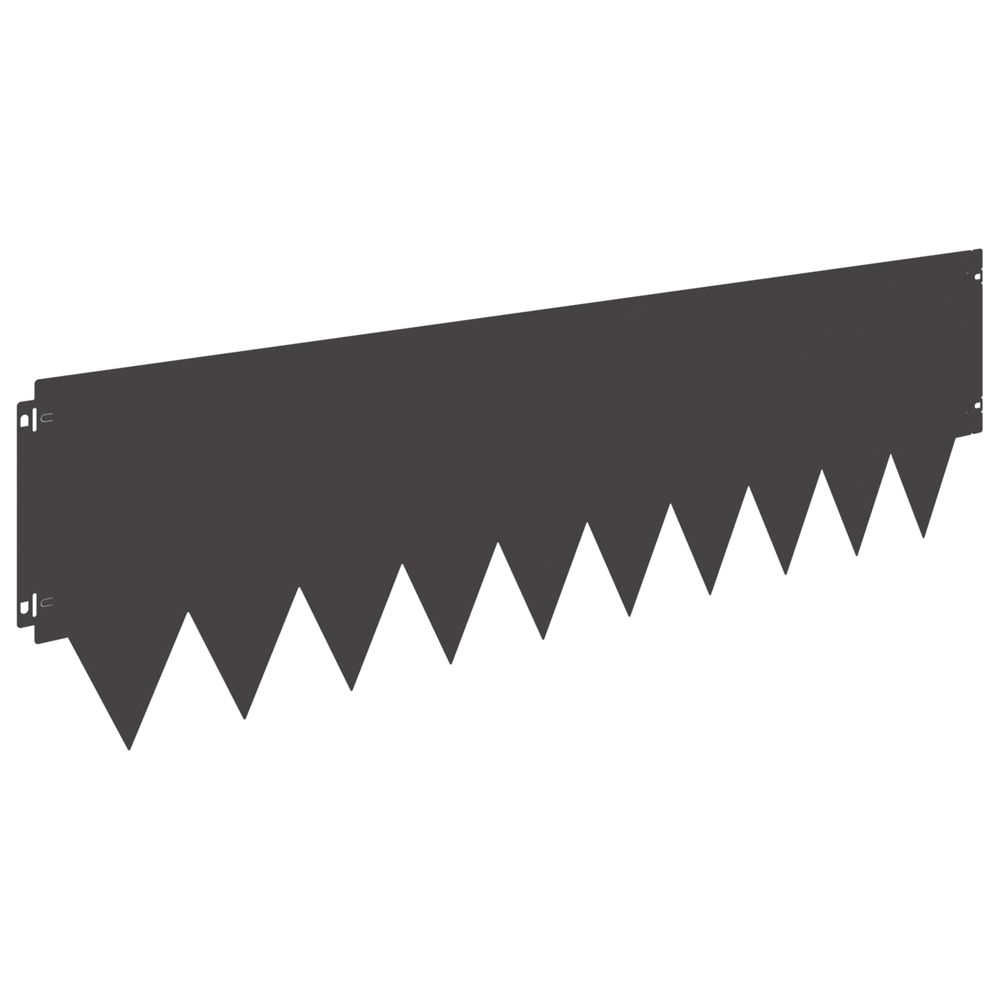 Bordure de pelouse 10 pc 103 x 30 cm acier noir