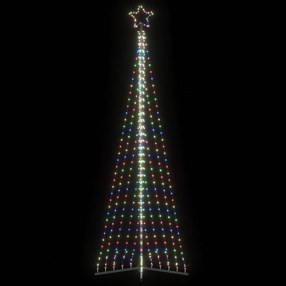 Grand sapin de noël lumineux led jardin 8 modes d'éclairage multicolore 3 m
