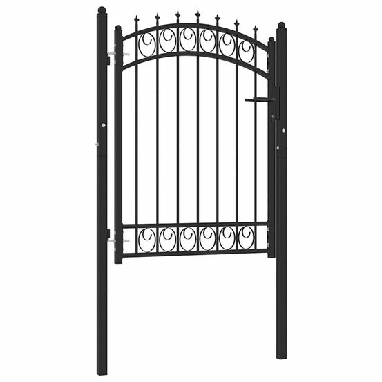 Portail de clôture emmen avec pointes en acier 103 x 109,5 cm noir
