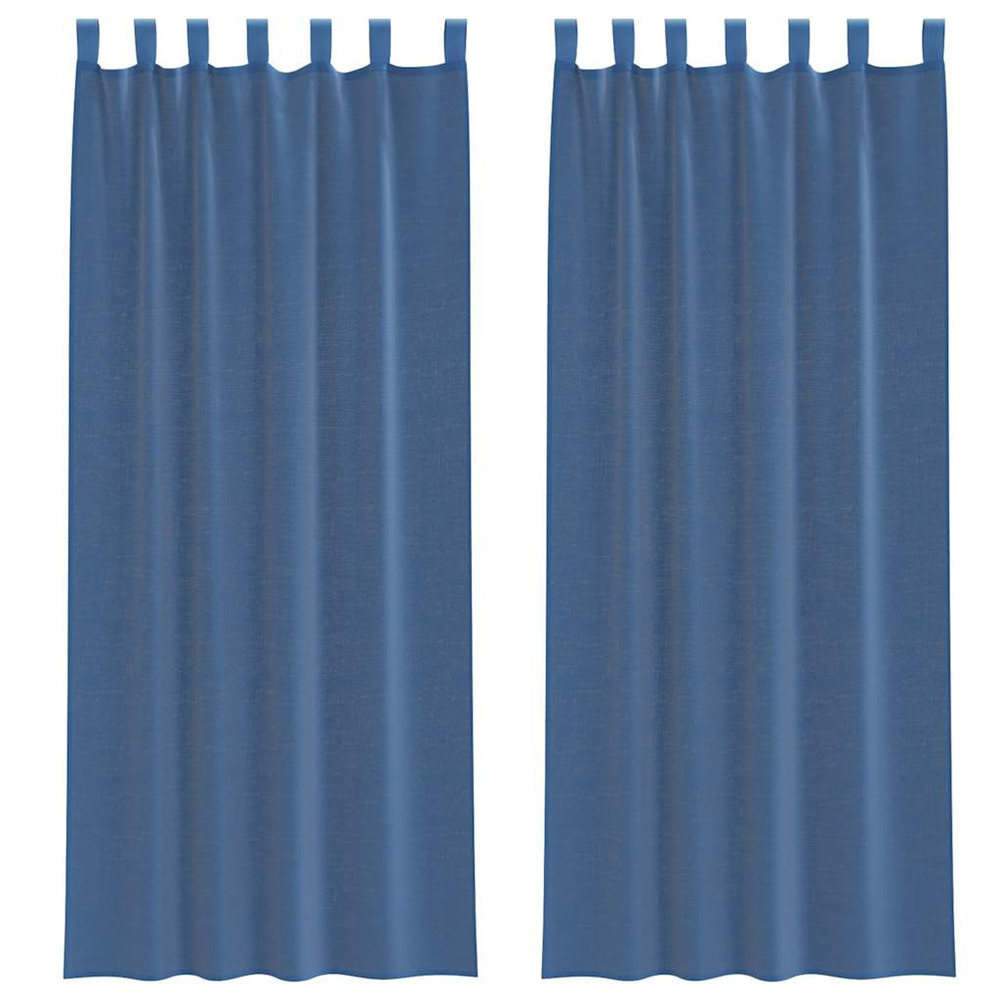 Rideaux en voile avec boucles 2 pcs bleu royal 140x260 cm