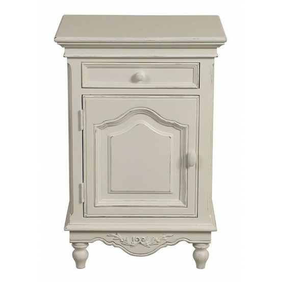 Table de chevet 1 porte charnière gauche mdf blanc - romance interior's