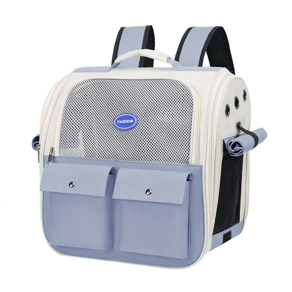 Sac à dos pour chat mcboson bleu, anti-griffes pratique, bonne ventilation
