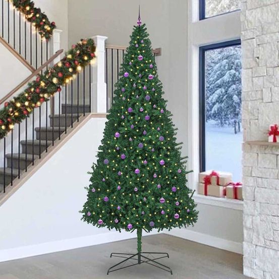 Grand sapin de noël 400 cm pour hall, kit complet avec éclairage led 8 modes
