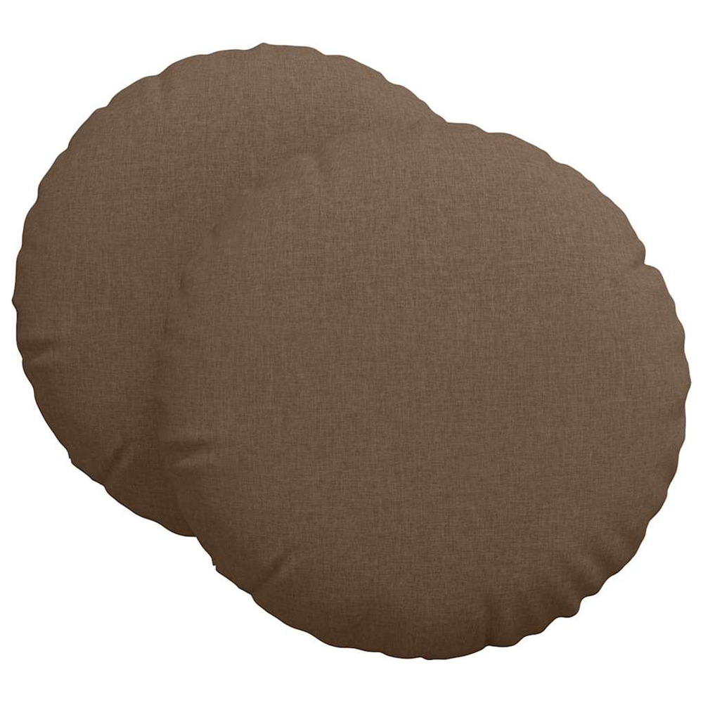 Coussins de siège 2 pcs marron ø80 x 29 cm tissu