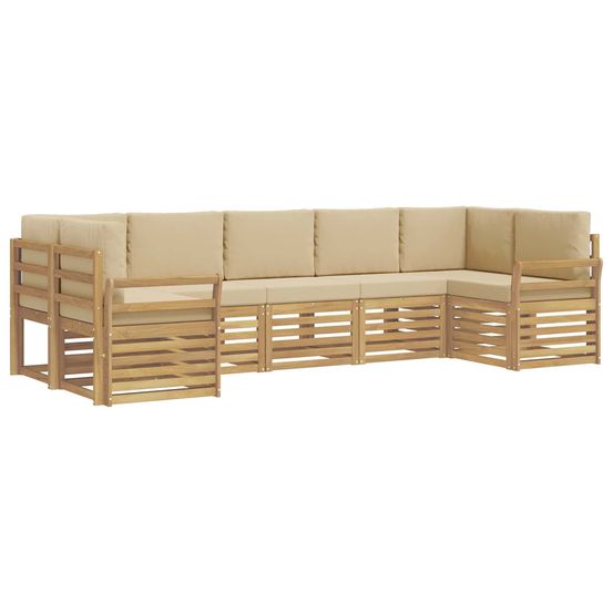 Ensemble de canapés d'extérieur 7 pc blanc et beige polyester