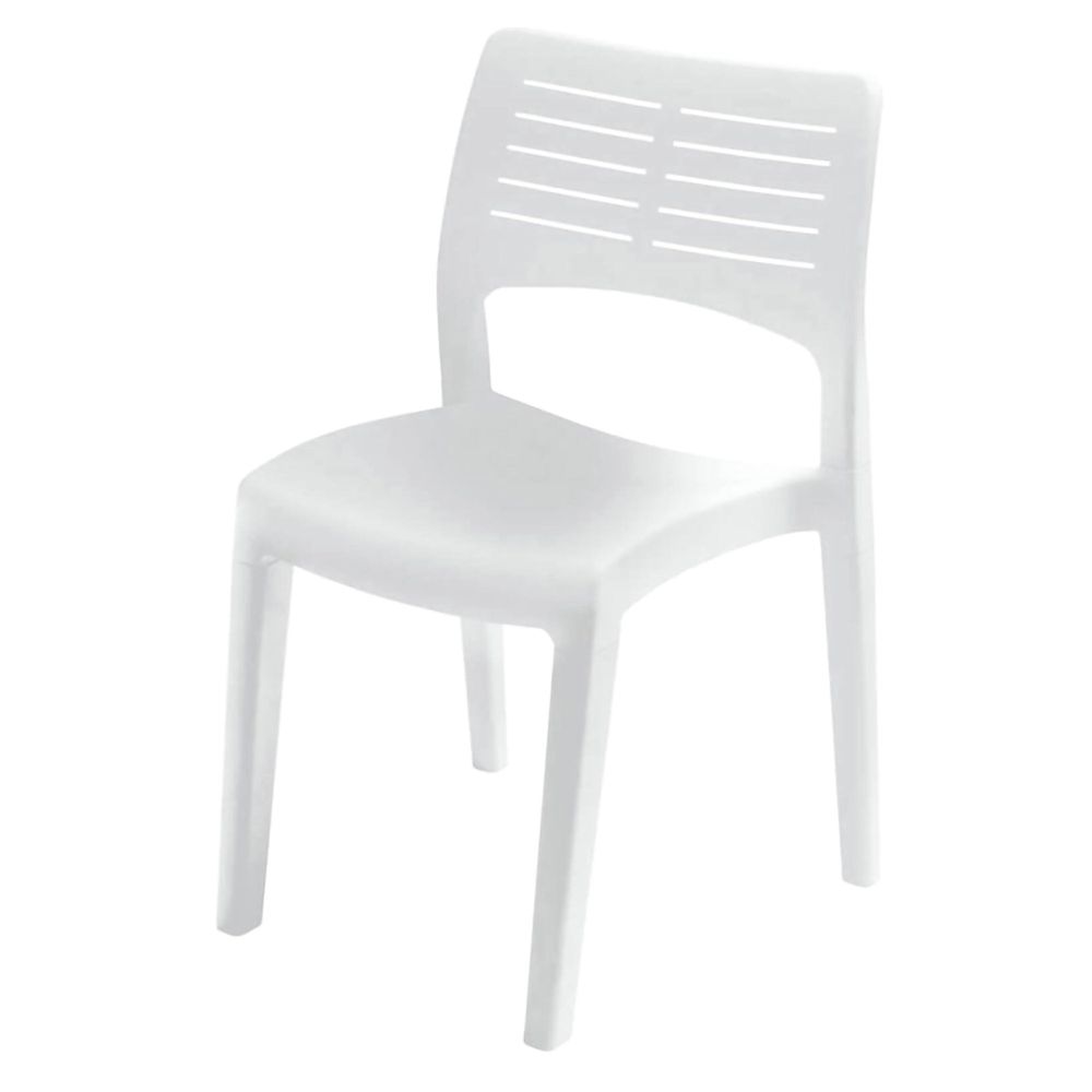 Chaise d'extérieur genny, siège de jardin, chaise pour table à manger, fauteuil d'extérieur, 100% made in italy, 50x51h82 cm, blanc