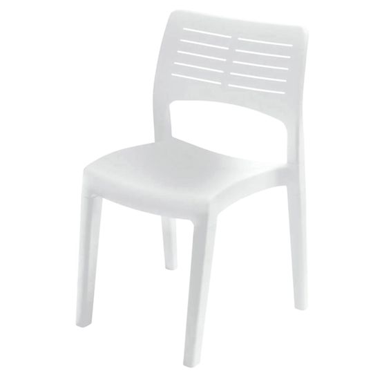 Chaise d'extérieur genny, siège de jardin, chaise pour table à manger, fauteuil d'extérieur, 100% made in italy, 50x51h82 cm, blanc