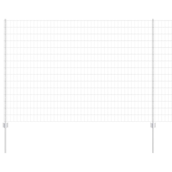 Clôture avec poteau argenté 1,5 x 10 m acier