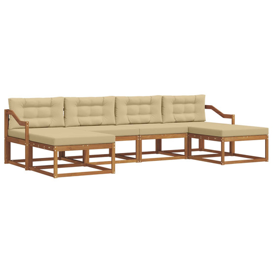 Ensemble de canapés d'extérieur 6 pcs naturel et beige