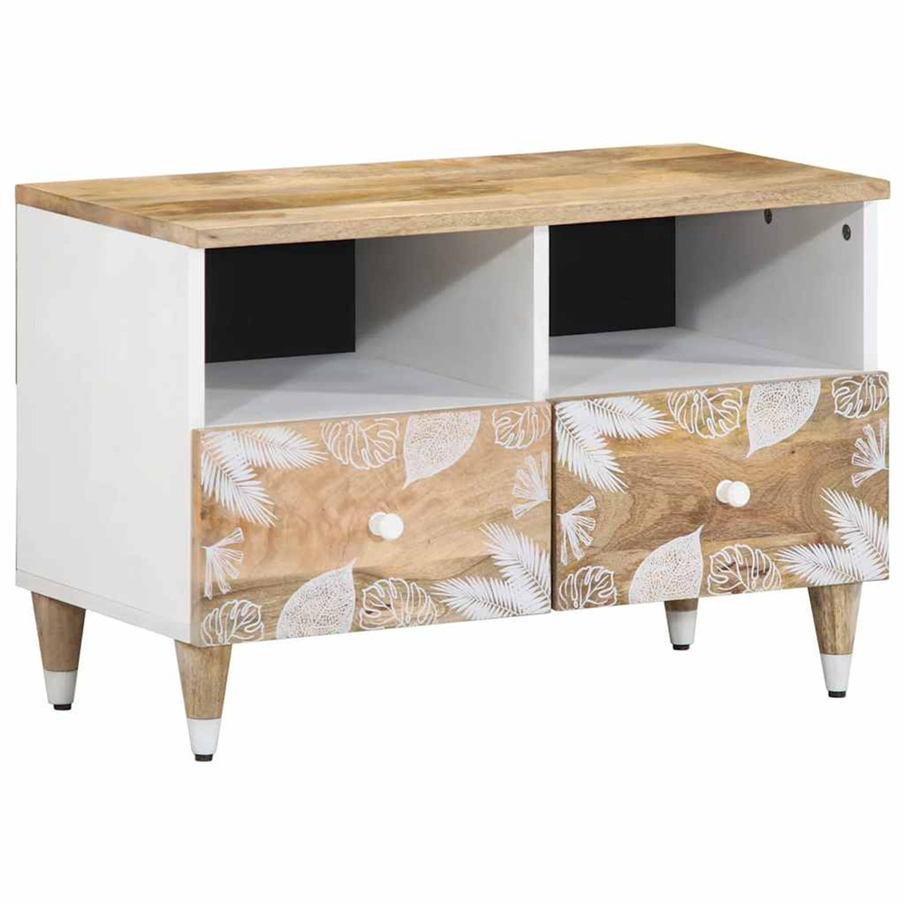 Meuble tv 70x33,5x46 cm bois massif de manguier
