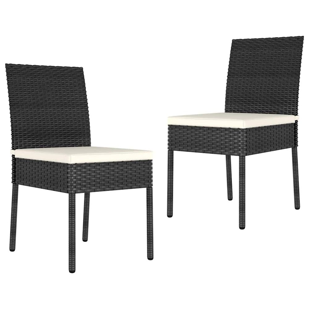 Chaises à manger de jardin lot de 2 résine tressée noir