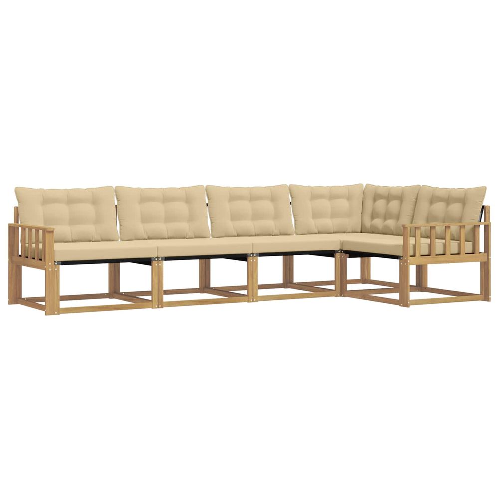 Ensemble de canapés d'extérieur 5 pc blanc et beige