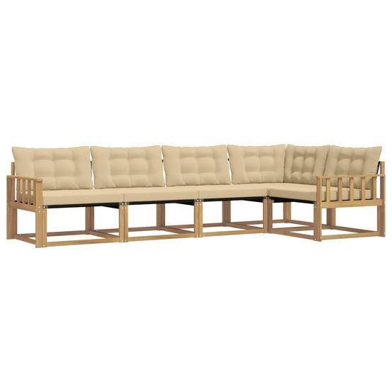 Ensemble de canapés d'extérieur 5 pc blanc et beige