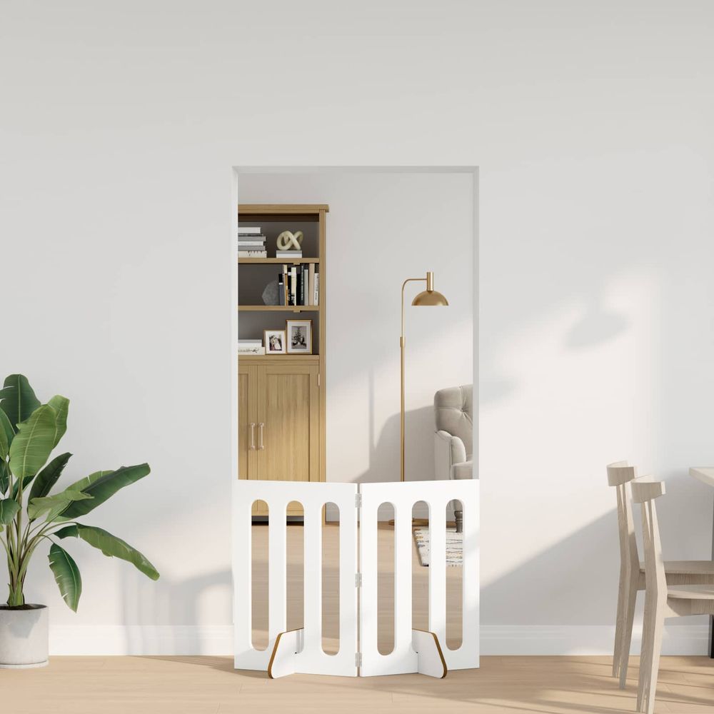 Barrière pour animaux bois ingénierie intérieur clôture pliable blanc 100cm