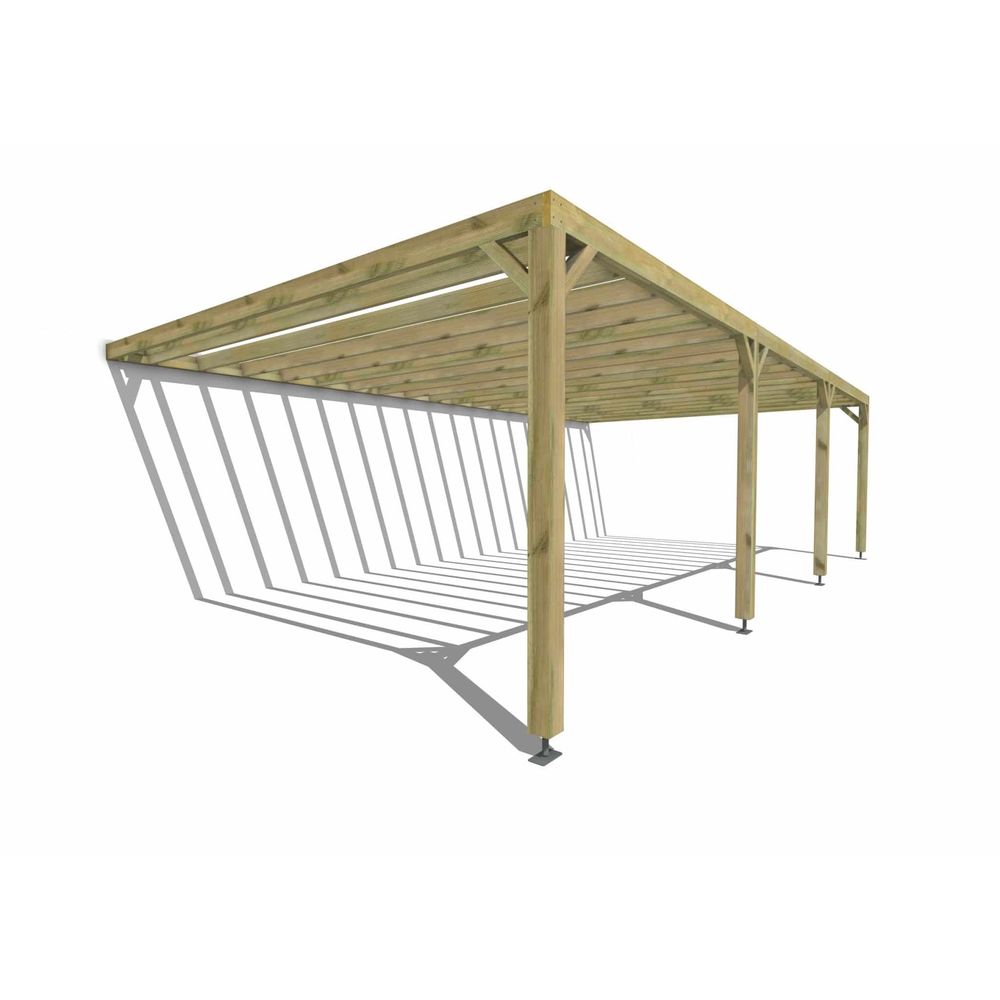 Pergola bois • 9m x 5m • adossée • sens profondeur • livraison comprise